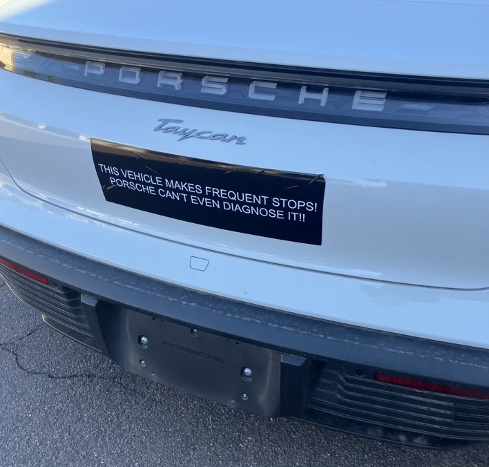sticker on porsche bumper